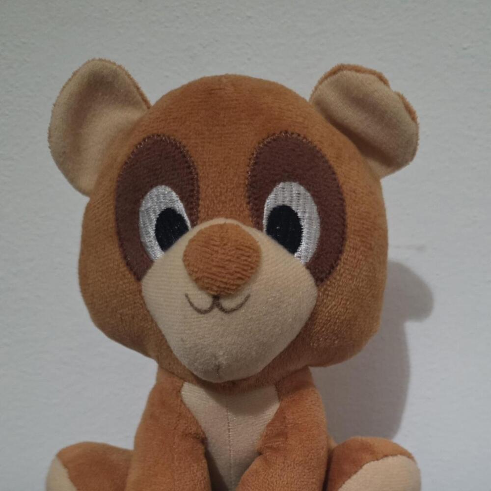 Brown and tan plush bear with embroidered eyes and nose #plushbear #stuffed